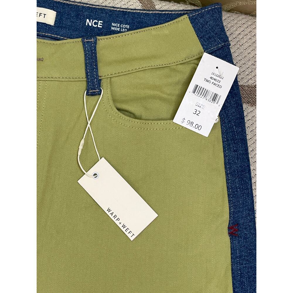 Warp + Weft NCE Nice Cote Wide Leg Two-Tone Two-Faced Jeans Size 14/32 MSRP $98 - Picture 8 of 15